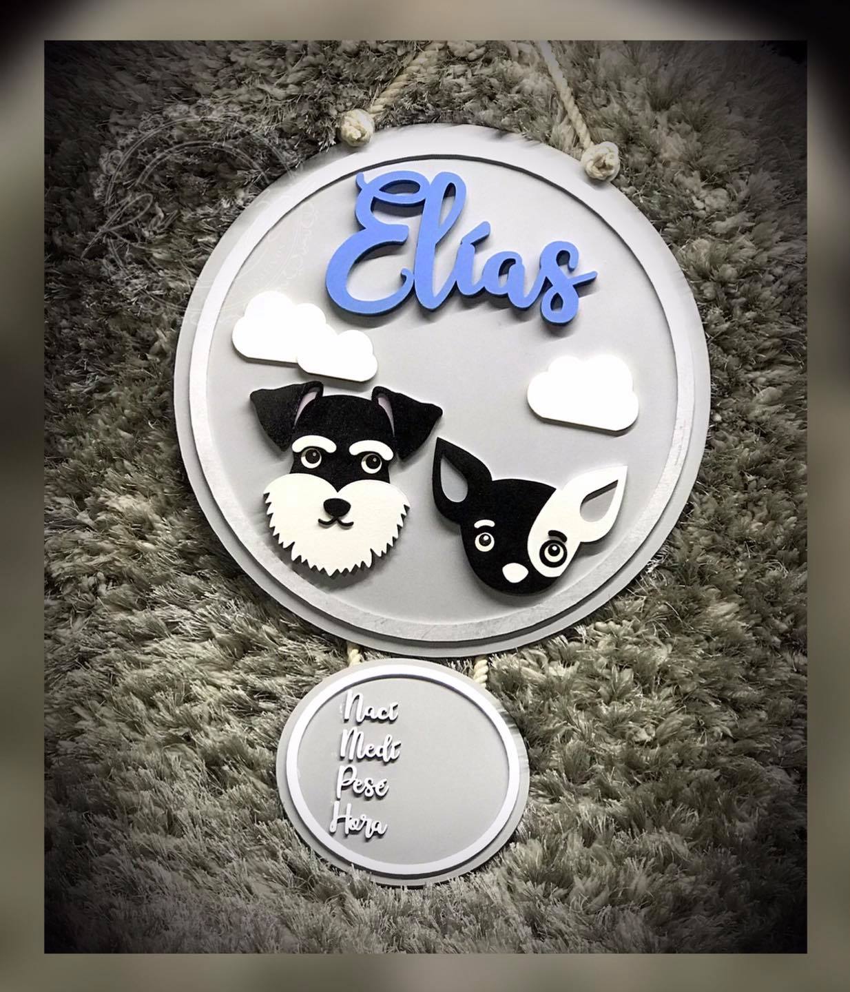 Colgante base redonda Perritos para niño