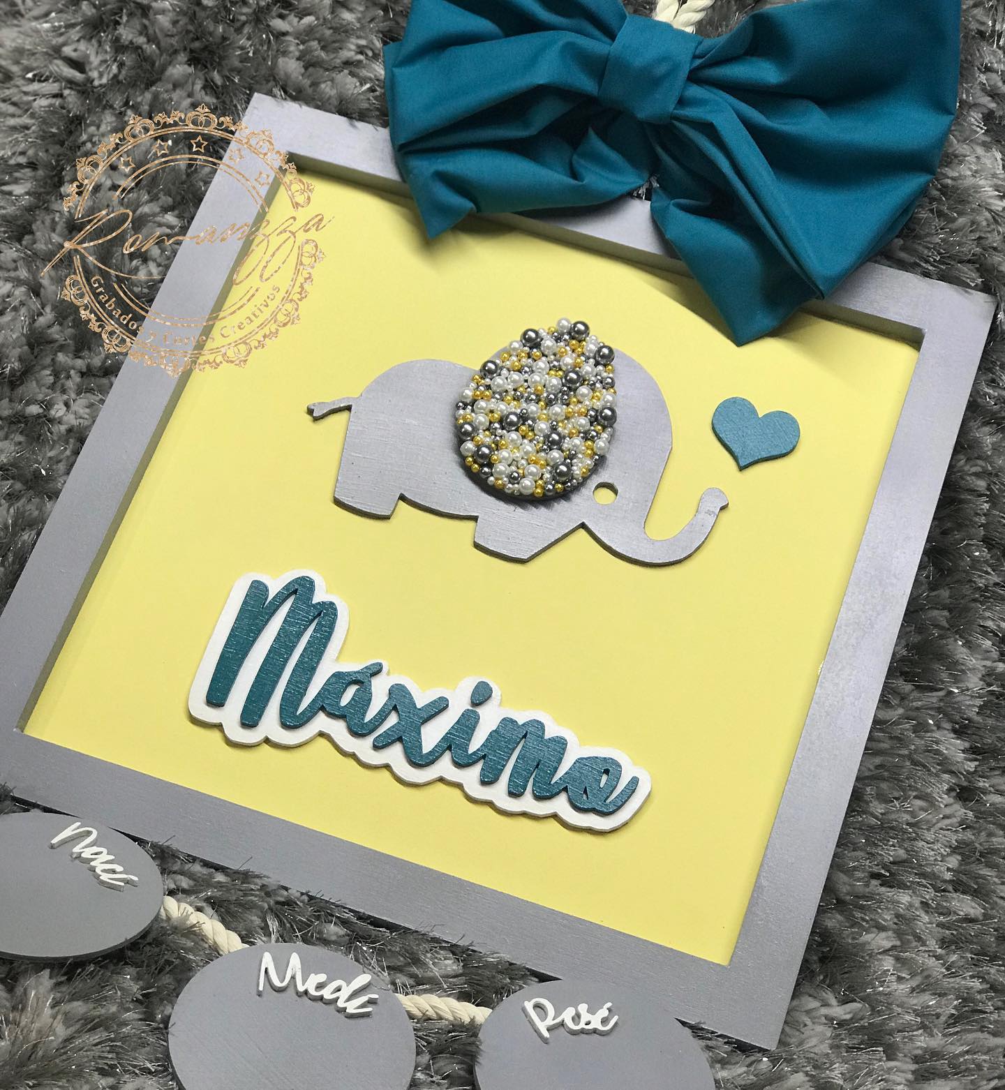 Colgante de maternidad Elefantito con globos y estrellas unisex — Romanzza Monterrey