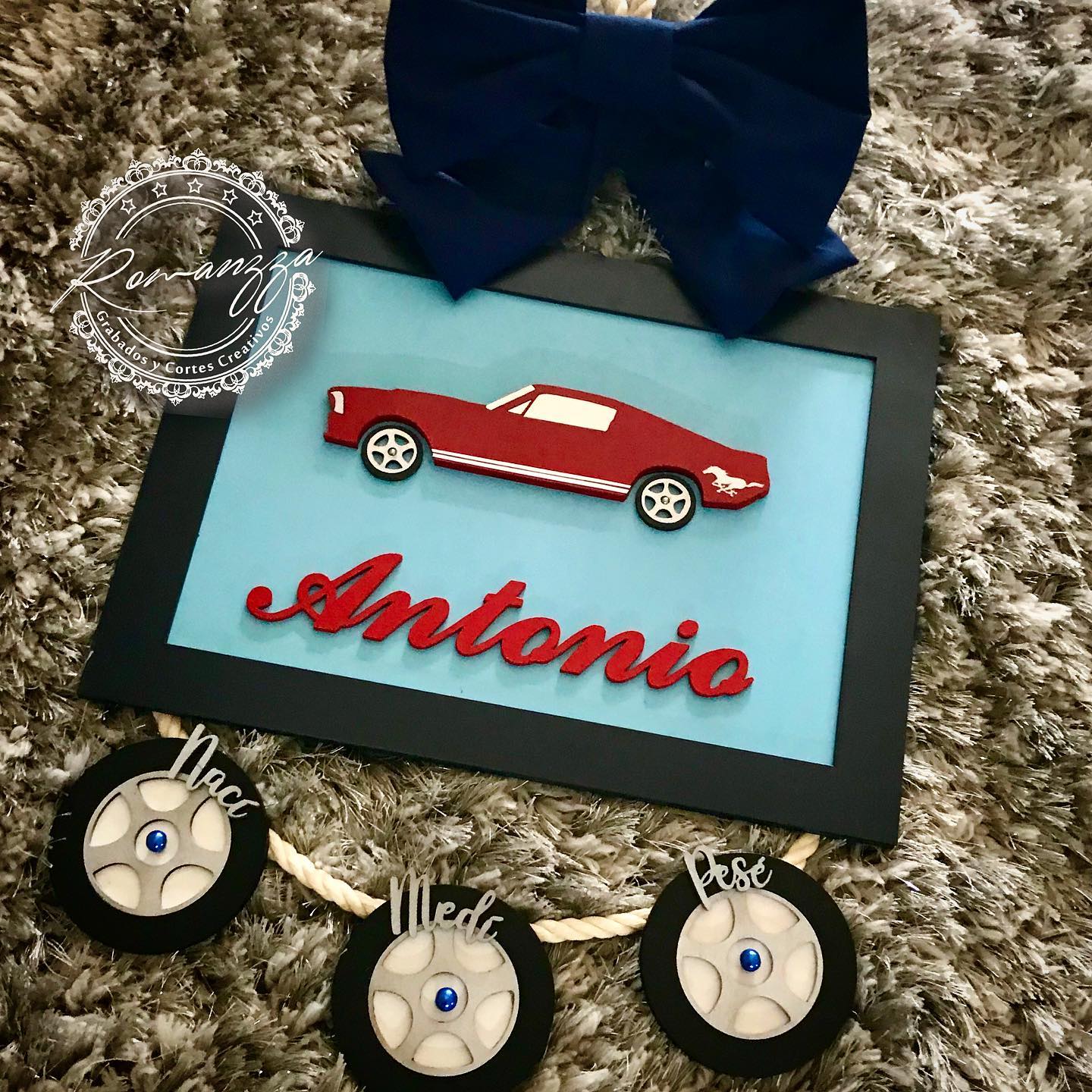 Colgante de maternidad Vehículos con carros y aviones para niño — Romanzza Monterrey