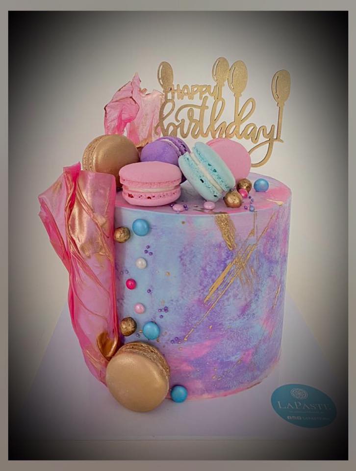 Topper happy birthday con globos para pastel - Romanzza